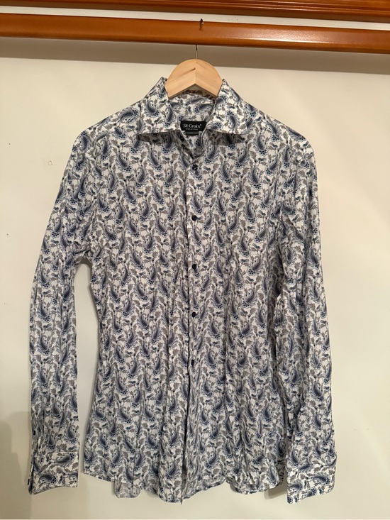 St. Croix Other - St. Croix contemporary button-down Navy Paisley Long-Sleeve Men's Shirt